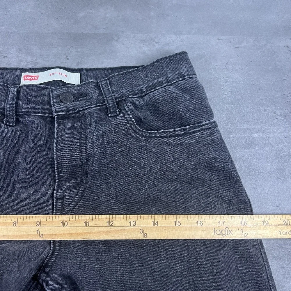 Levi's Strauss 511 Jeans Boys 29x29 18 Black‎ Reg Slim Fit Stretch Denim